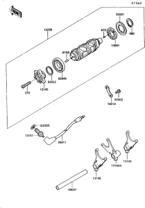 VN750 Change drum / shift fork