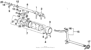 MT250 Вилки и валы выбора передач