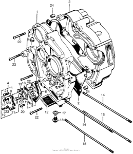 CT90 Crankcase + oil pump
