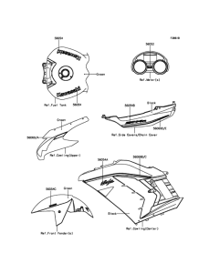 ZX1400 Decals(Green)