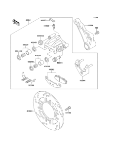 EX250 Задний тормоз