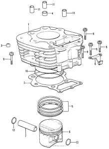 XL250 Cylinder + piston