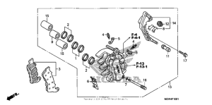 NT700V (ABS) Передний тормозной суппорт левый