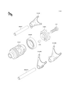  Gear change drum & forks