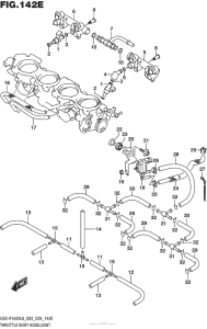 GSX-R1000 Throttle Body Hose / joint (Gsx-R1000Al6 E33)