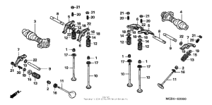 VT750DC Распределительный вал и клапана