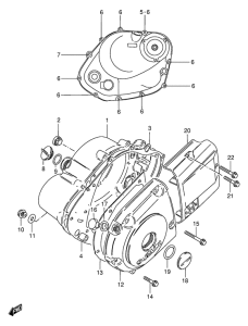 GS125 Crankcase cover ass`y  (v