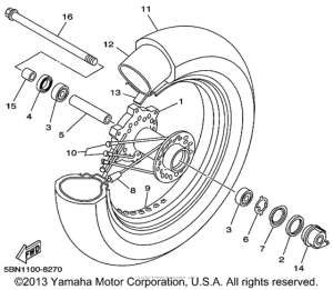XVS650A Переднее колесо