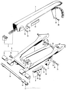 SL100 Swingarm + chain case