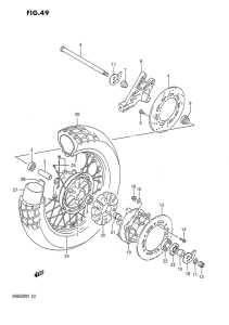 DR650 Rear wheel complete assy