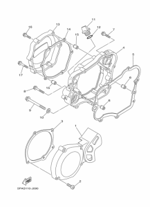 YZ85 Крышка картера двигателя
