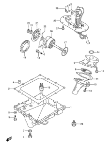 GSX-R600 Oil pan - oil pump - fuel pump