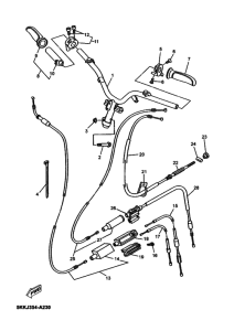 YN100 Рулевой рычаг и кабель