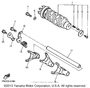 FZR1000W Shift cam-fork