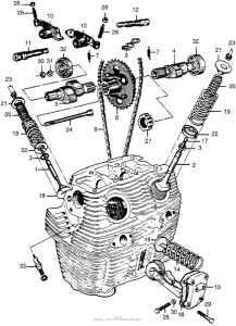 CL72 Camshaft + valve + cam chain