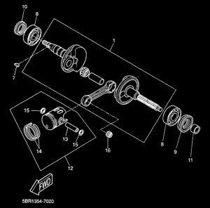 YQ50 Коленчатый вал и поршни