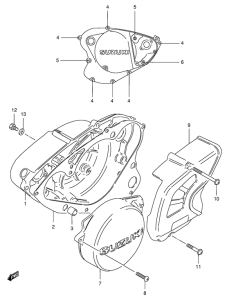 TS125 Crankcase cover ass`y  (v