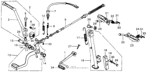 MT125 Step + stand + kick starter
