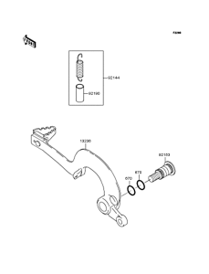 KX125 Педаль тормоза