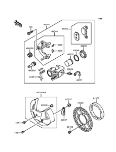 KDX125 Передний тормоз