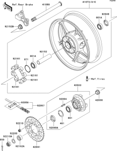 ZX600 Заднее колесо и цепь