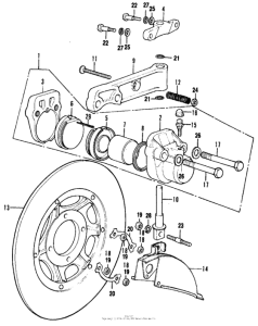 CB350 Front brake caliper + disc