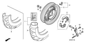 SCV100F Rear wheel complete assy