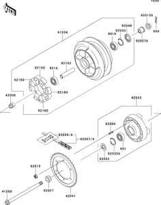 VN800 Заднее колесо и цепь