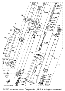 YZ125E Передняя вилка