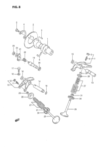 DR650 Распределительный вал-клапаны