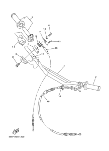 YZ125 Steering handle. cable