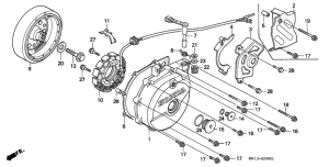 XR600R Крышка картера левая