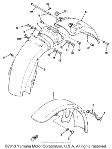 XS750F Front fender - rear fender