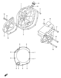GSX-R1100 Crankcase cover ass`y  (v