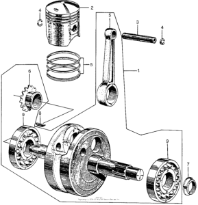 CM91 Коленчатый вал и поршни