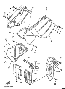YZ125 Side cover  /  oil tank