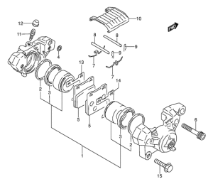 GS500 Задний суппорт
