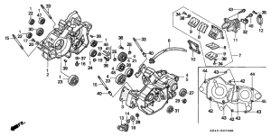CR125R Картер двигателя