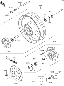 ZX400 Задняя ступица колеса