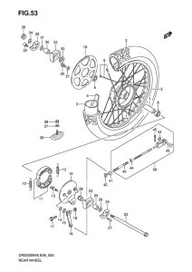 DR200 Rear wheel complete assy