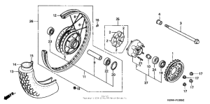 CMX250C Переднее колесо