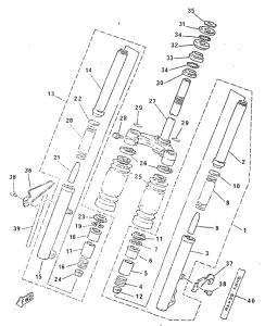 CY50R Передняя вилка
