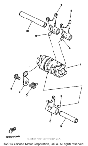 YZ80B Shift cam - fork