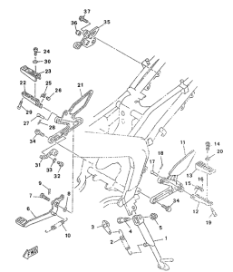 TZR50 Estriberas. caballete