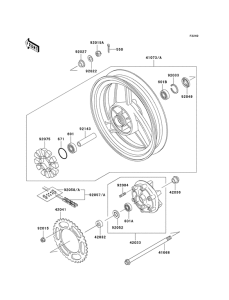 EX500 Заднее колесо / цепь