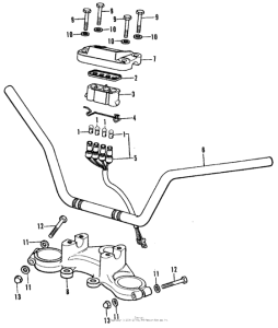 CB350 Handlebar + top bridge