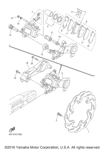WR250R Задний суппорт