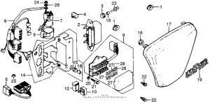 CB550 Left side cover + electric plate
