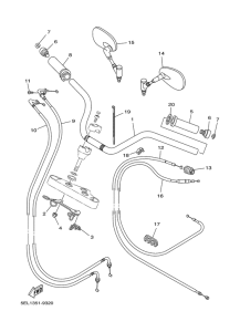 XVS1100 Steering handle. cable