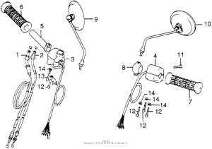 CB750 Handle switch + cable
